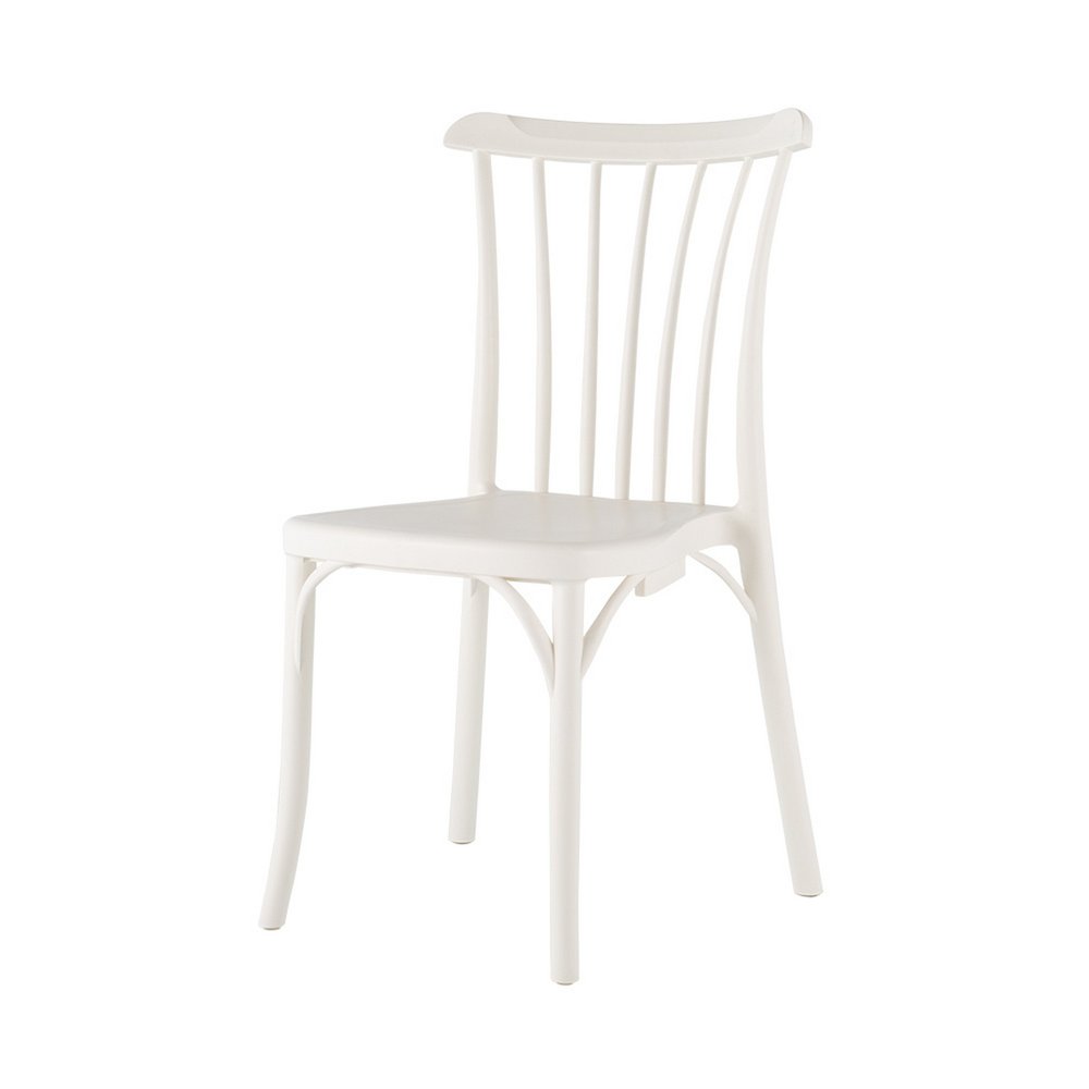 Set of Two Salmon Heavy Duty Plastic Outdoor Stacking Dining Chairs