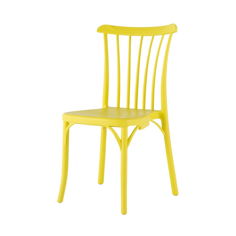 Set of Two Salmon Heavy Duty Plastic Outdoor Stacking Dining Chairs