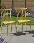 Set of Two Salmon Heavy Duty Plastic Outdoor Stacking Dining Chairs
