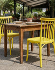 Set of Two Salmon Heavy Duty Plastic Outdoor Stacking Dining Chairs