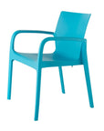Set of Two Blue Heavy Duty Plastic Outdoor Stacking Dining Chairs