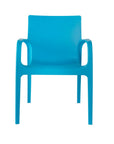Set of Two Blue Heavy Duty Plastic Outdoor Stacking Dining Chairs