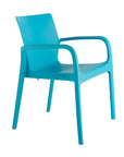 Set of Two Blue Heavy Duty Plastic Outdoor Stacking Dining Chairs