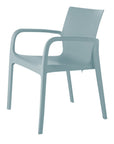 Set of Two Baby Blue Heavy Duty Plastic Outdoor Stacking Dining Chairs