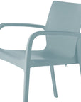 Set of Two Baby Blue Heavy Duty Plastic Outdoor Stacking Dining Chairs