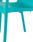 Set of Two Baby Blue Heavy Duty Plastic Outdoor Stacking Dining Chairs