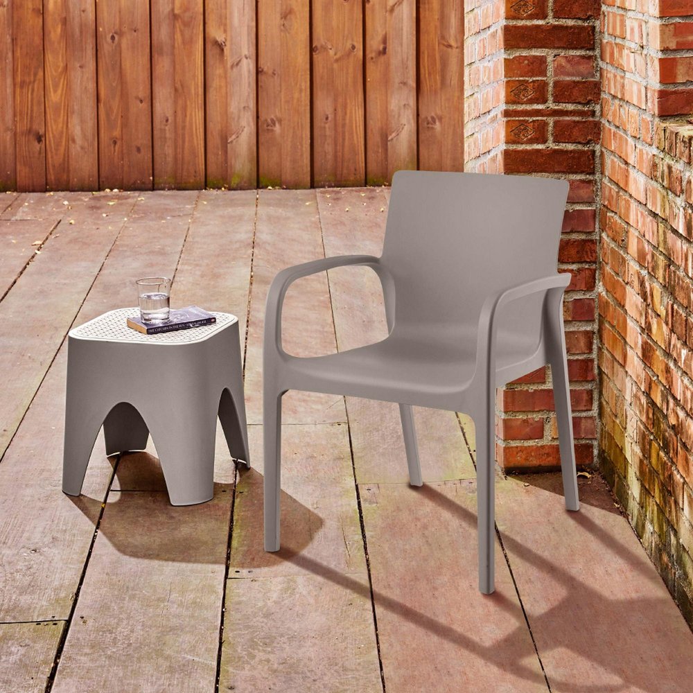 Set of Two Baby Blue Heavy Duty Plastic Outdoor Stacking Dining Chairs