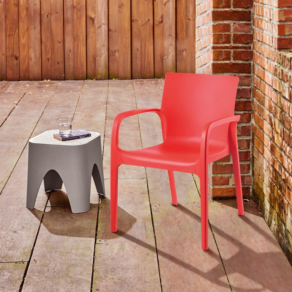 Set of Two Baby Blue Heavy Duty Plastic Outdoor Stacking Dining Chairs