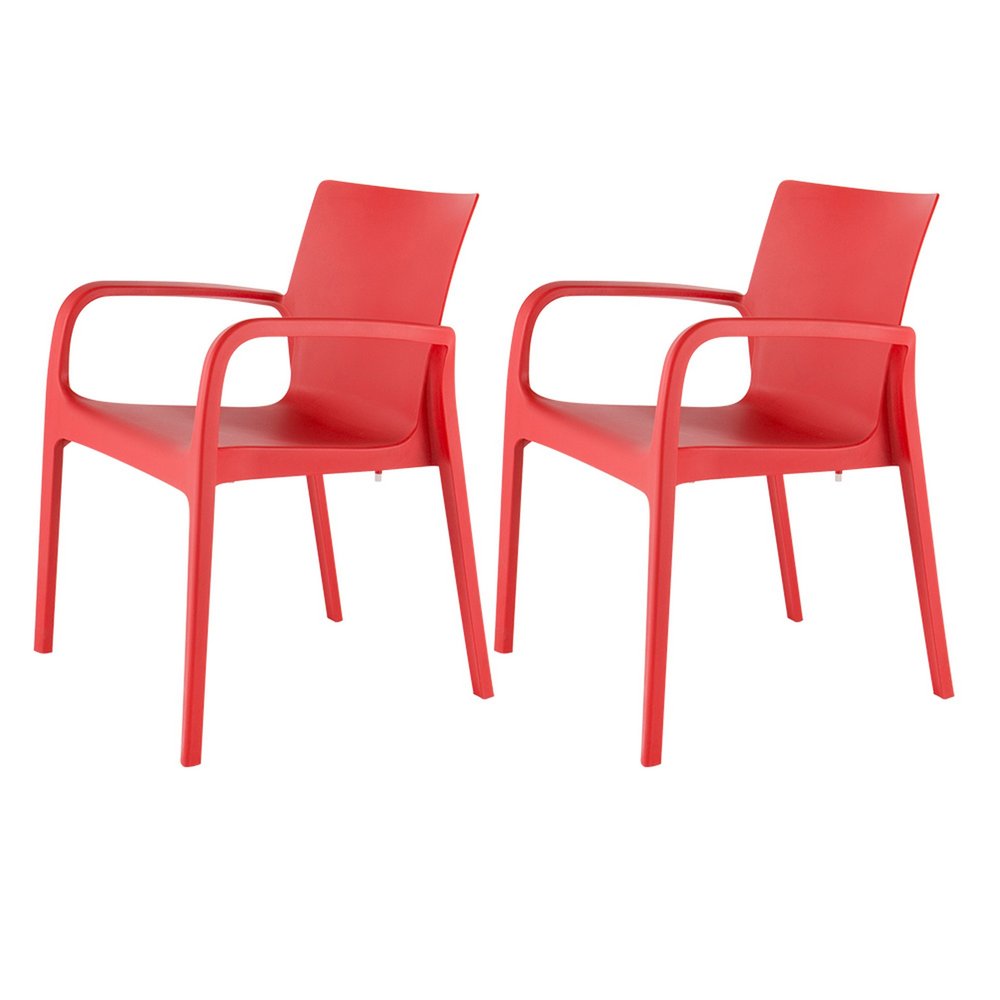 Set of Two Baby Blue Heavy Duty Plastic Outdoor Stacking Dining Chairs