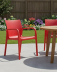 Set of Two Baby Blue Heavy Duty Plastic Outdoor Stacking Dining Chairs
