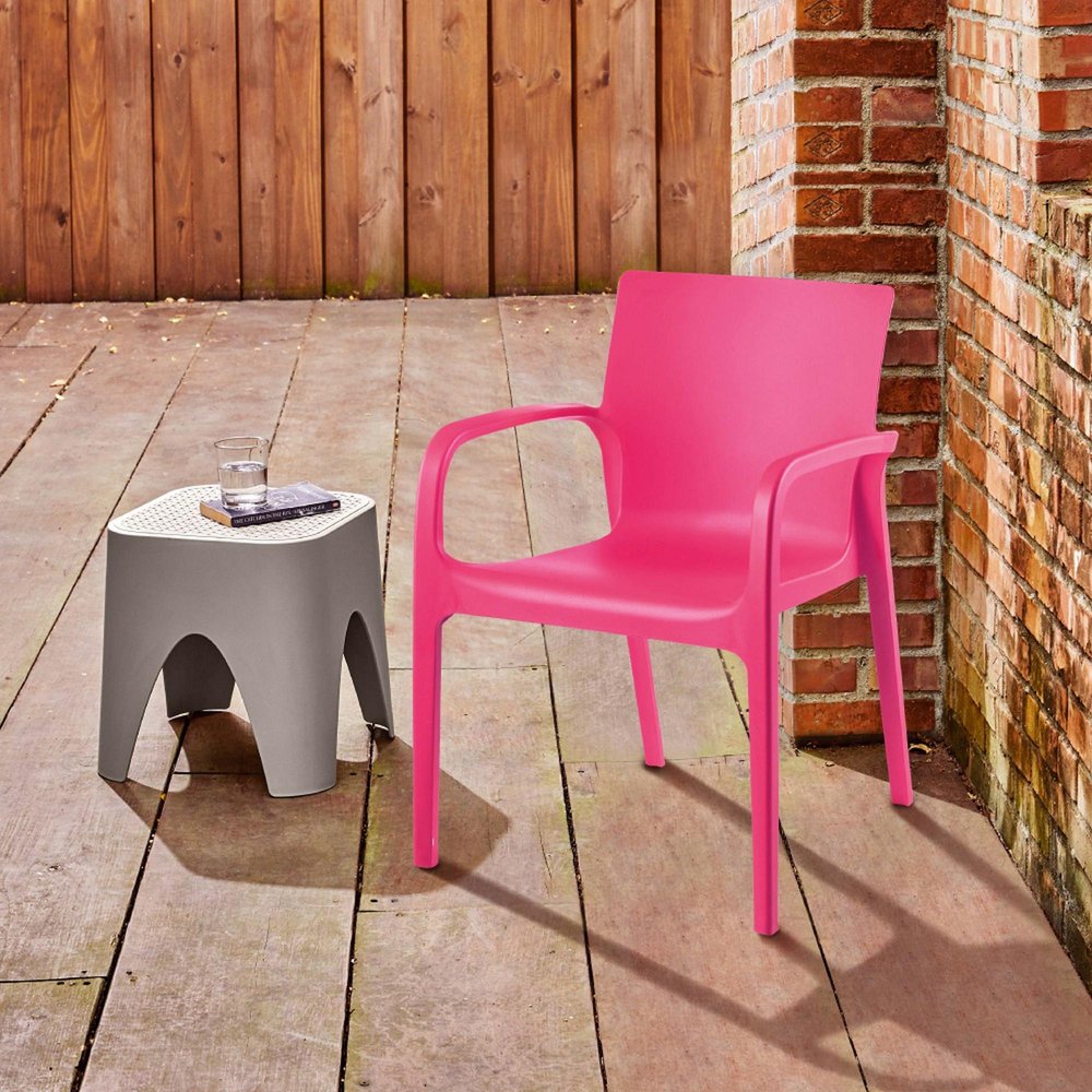 Set of Two Baby Blue Heavy Duty Plastic Outdoor Stacking Dining Chairs