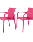 Set of Two Baby Blue Heavy Duty Plastic Outdoor Stacking Dining Chairs