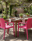 Set of Two Baby Blue Heavy Duty Plastic Outdoor Stacking Dining Chairs