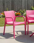 Set of Two Baby Blue Heavy Duty Plastic Outdoor Stacking Dining Chairs