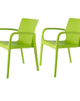 Set of Two Baby Blue Heavy Duty Plastic Outdoor Stacking Dining Chairs
