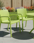 Set of Two Baby Blue Heavy Duty Plastic Outdoor Stacking Dining Chairs