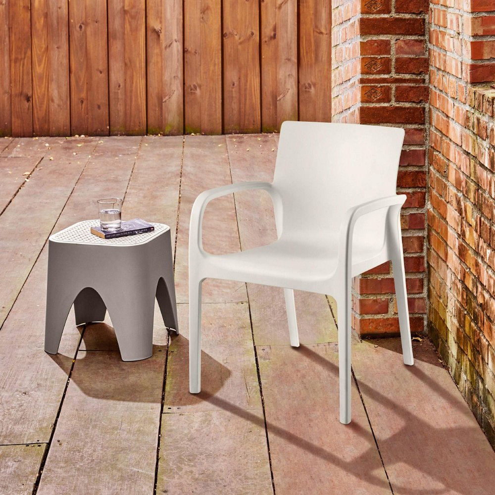 Set of Two Baby Blue Heavy Duty Plastic Outdoor Stacking Dining Chairs