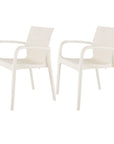 Set of Two Baby Blue Heavy Duty Plastic Outdoor Stacking Dining Chairs