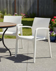 Set of Two Baby Blue Heavy Duty Plastic Outdoor Stacking Dining Chairs