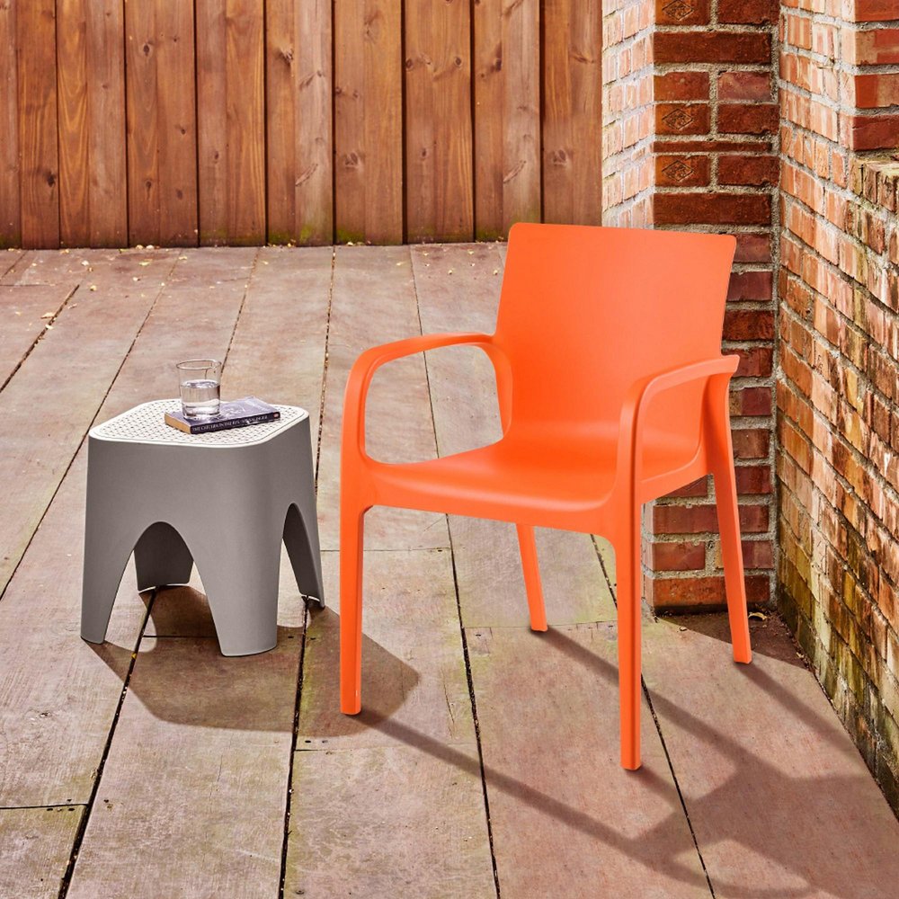 Set of Two Baby Blue Heavy Duty Plastic Outdoor Stacking Dining Chairs