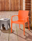 Set of Two Baby Blue Heavy Duty Plastic Outdoor Stacking Dining Chairs