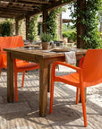 Set of Two Baby Blue Heavy Duty Plastic Outdoor Stacking Dining Chairs