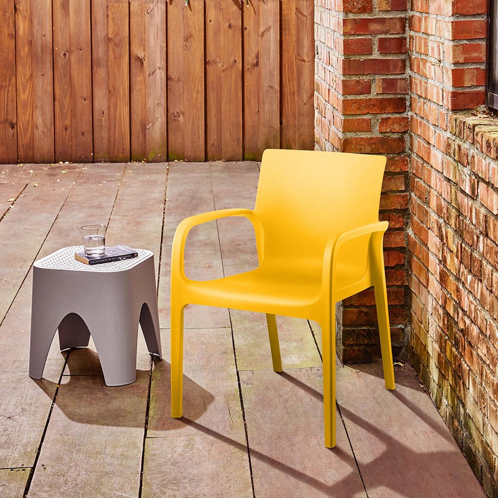 Set of Two Baby Blue Heavy Duty Plastic Outdoor Stacking Dining Chairs