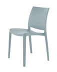 Set of Four Blue Heavy Duty Plastic Outdoor Stacking Dining Chairs