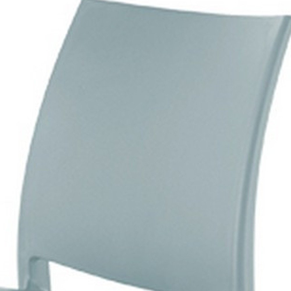 Set of Four Blue Heavy Duty Plastic Outdoor Stacking Dining Chairs