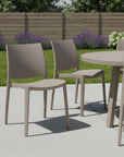 Set of Four Blue Heavy Duty Plastic Outdoor Stacking Dining Chairs