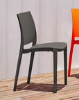 Set of Four Blue Heavy Duty Plastic Outdoor Stacking Dining Chairs