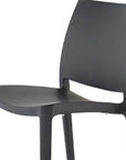 Set of Four Blue Heavy Duty Plastic Outdoor Stacking Dining Chairs