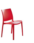 Set of Four Red Heavy Duty Plastic Outdoor Stacking Dining Chairs