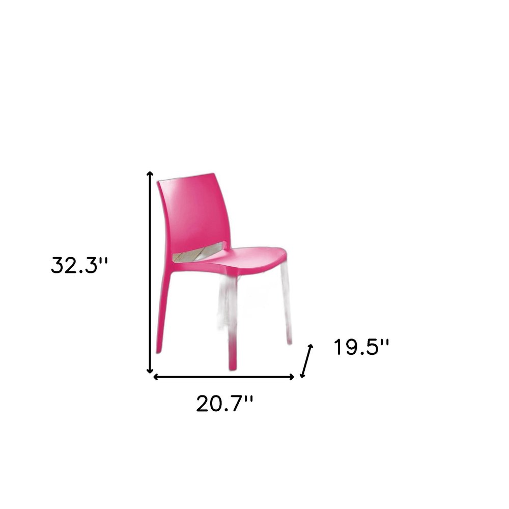 Set of Four Red Heavy Duty Plastic Outdoor Stacking Dining Chairs