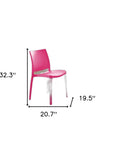 Set of Four Red Heavy Duty Plastic Outdoor Stacking Dining Chairs