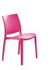 Set of Four Red Heavy Duty Plastic Outdoor Stacking Dining Chairs