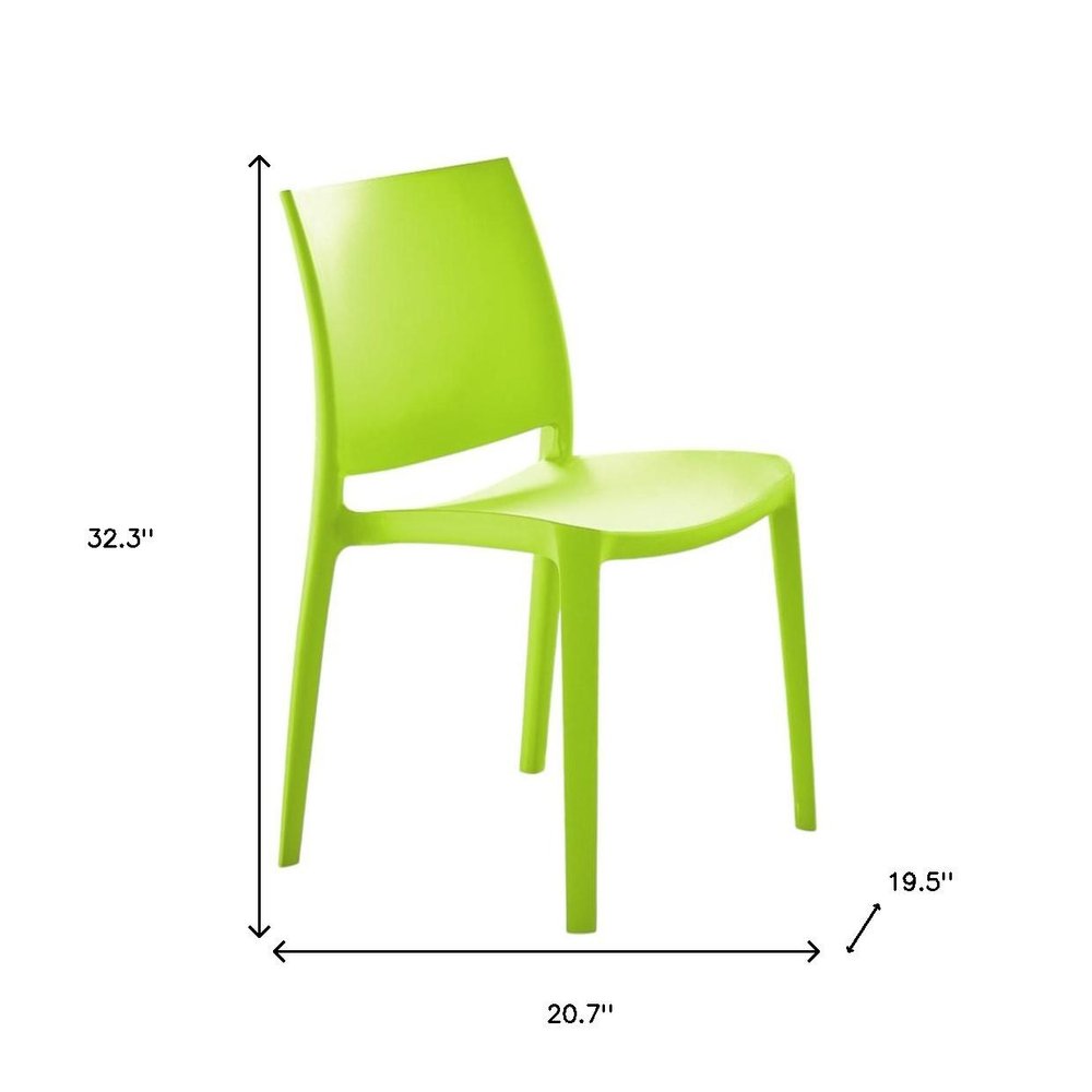 Set of Four Red Heavy Duty Plastic Outdoor Stacking Dining Chairs