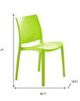 Set of Four Red Heavy Duty Plastic Outdoor Stacking Dining Chairs