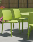 Set of Four Red Heavy Duty Plastic Outdoor Stacking Dining Chairs