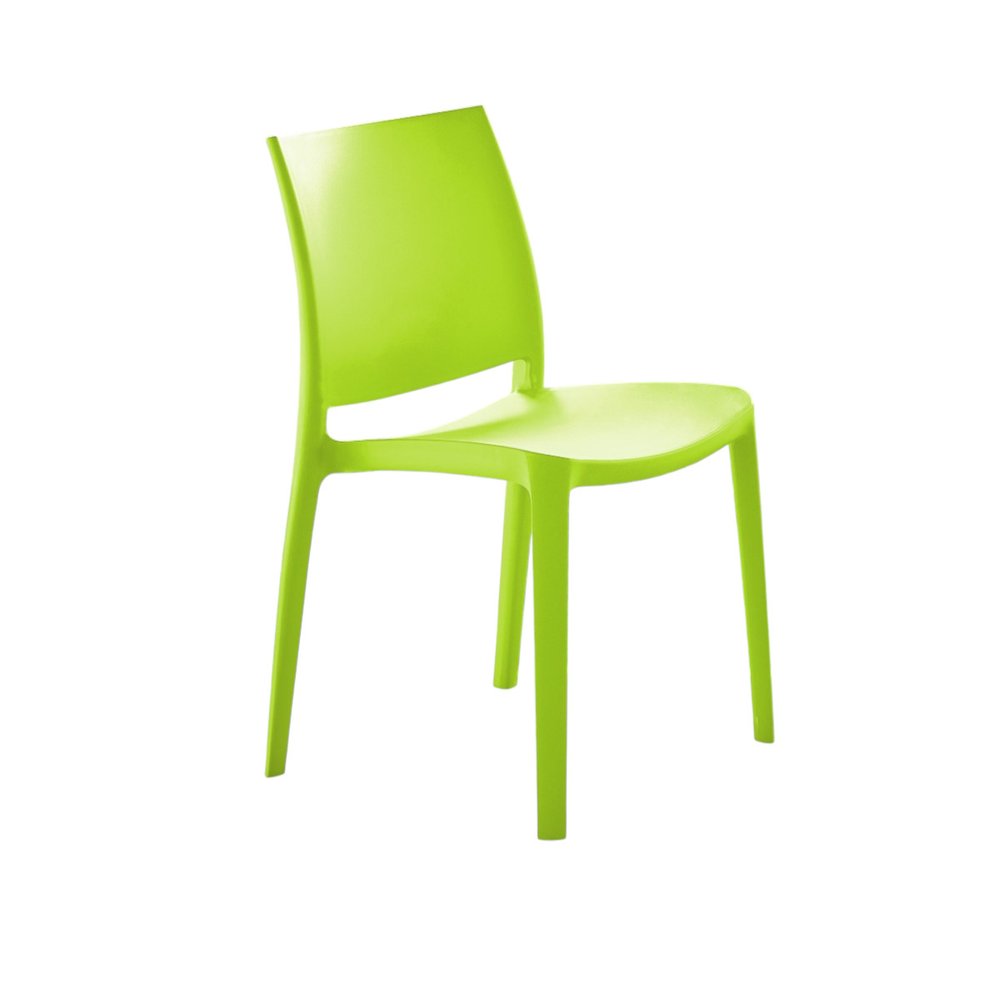 Set of Four Red Heavy Duty Plastic Outdoor Stacking Dining Chairs