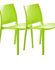 Set of Four Red Heavy Duty Plastic Outdoor Stacking Dining Chairs