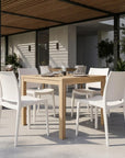 Set of Four Blue Heavy Duty Plastic Outdoor Stacking Dining Chairs