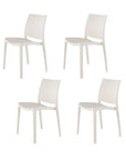 Set of Four Blue Heavy Duty Plastic Outdoor Stacking Dining Chairs