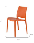Set of Four Blue Heavy Duty Plastic Outdoor Stacking Dining Chairs