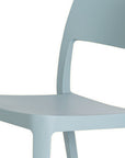 Set of Two Baby Blue Heavy Duty Plastic Outdoor Stacking Accent Chairs