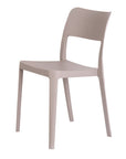 Set of Two Taupe Heavy Duty Plastic Outdoor Stacking Accent Chairs