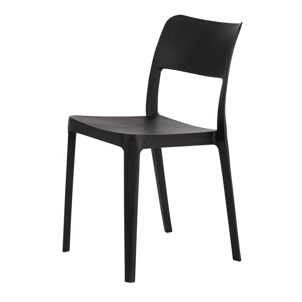 Set of Two Taupe Heavy Duty Plastic Outdoor Stacking Accent Chairs
