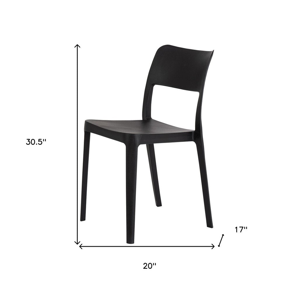 Set of Two Taupe Heavy Duty Plastic Outdoor Stacking Accent Chairs