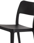 Set of Two Taupe Heavy Duty Plastic Outdoor Stacking Accent Chairs