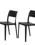 Set of Two Taupe Heavy Duty Plastic Outdoor Stacking Accent Chairs